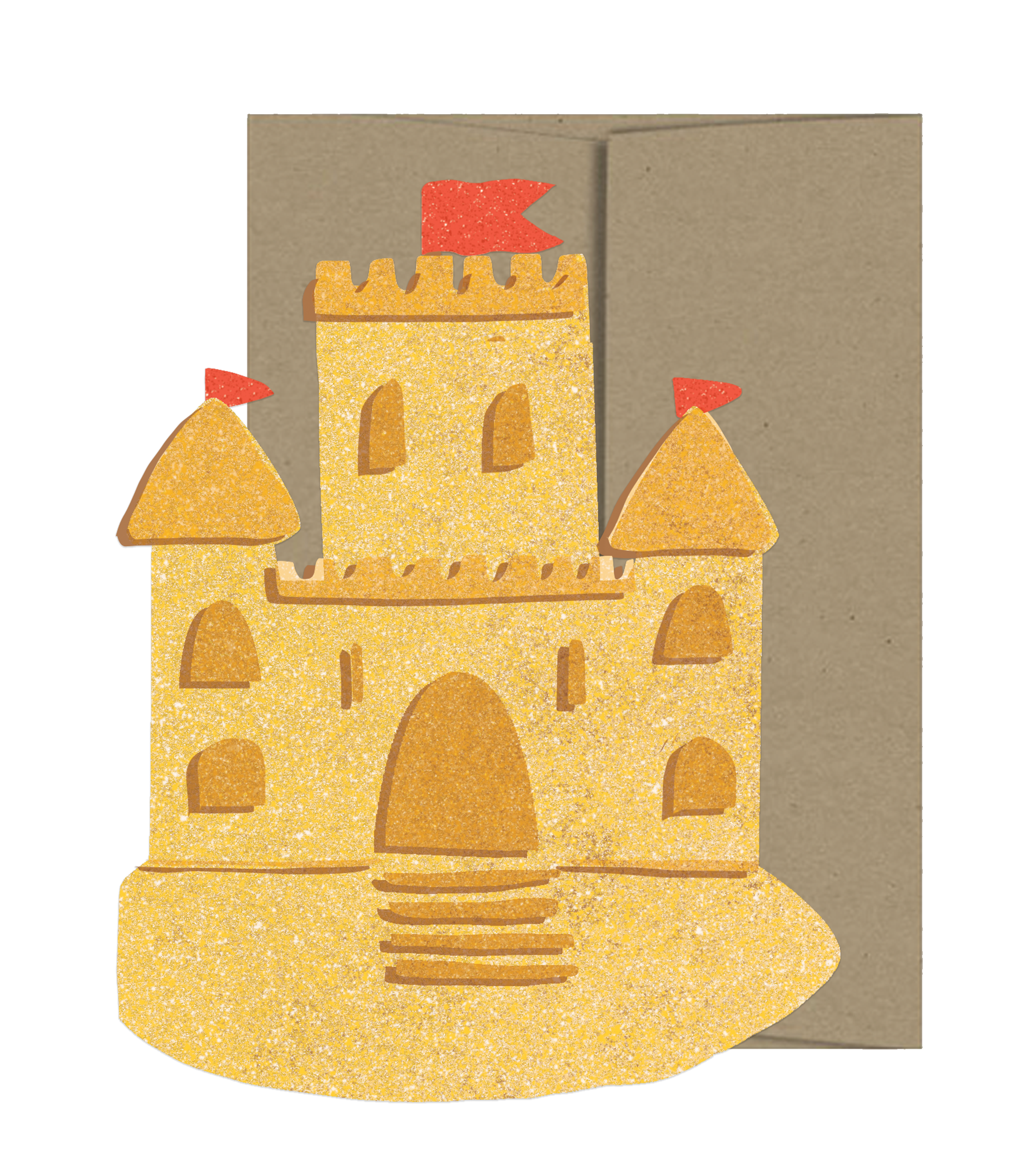 Sandcastle Die Cut Card - Seaside Collection