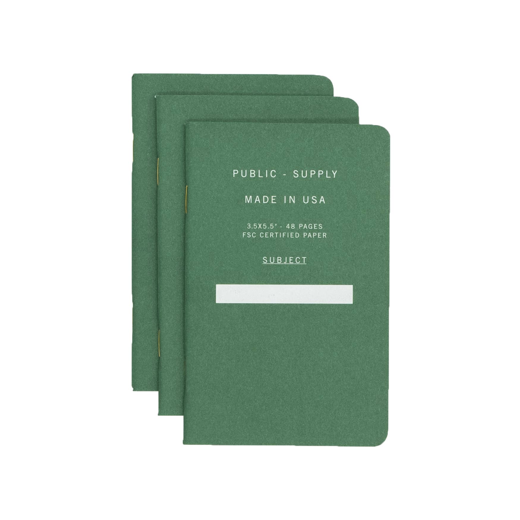 3.5X5.5" - Pocket Notebook - Soft Cover - Green: Ruled