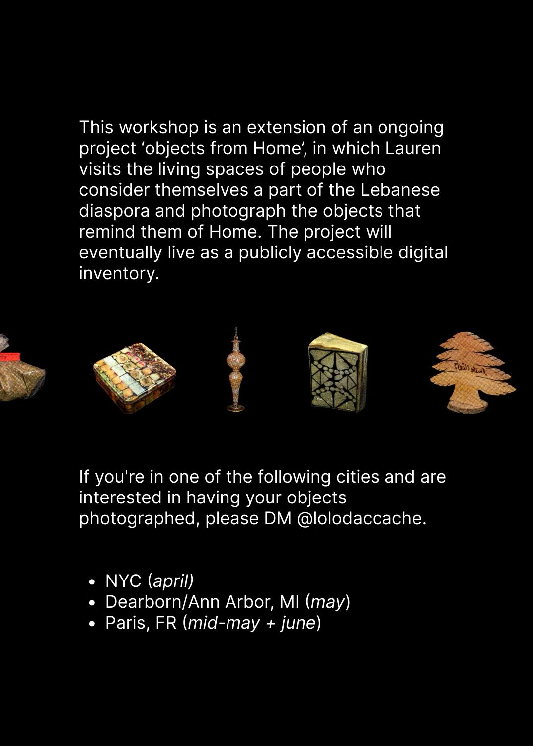 APR 12 • WORKSHOP – Objects from home with Lauren Daccache