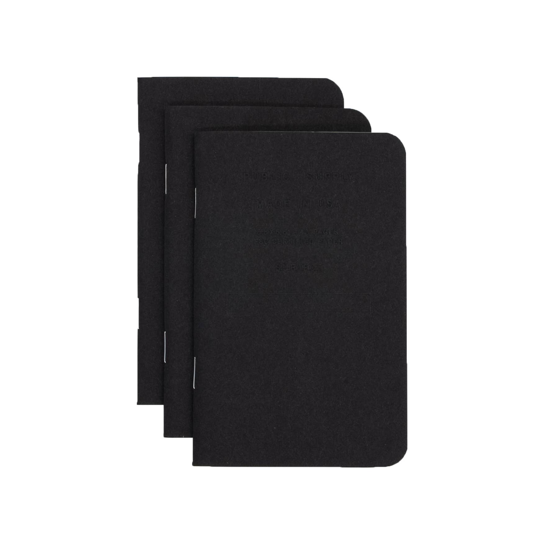 3.5x5.5" Embossed Pocket Notebook - Black