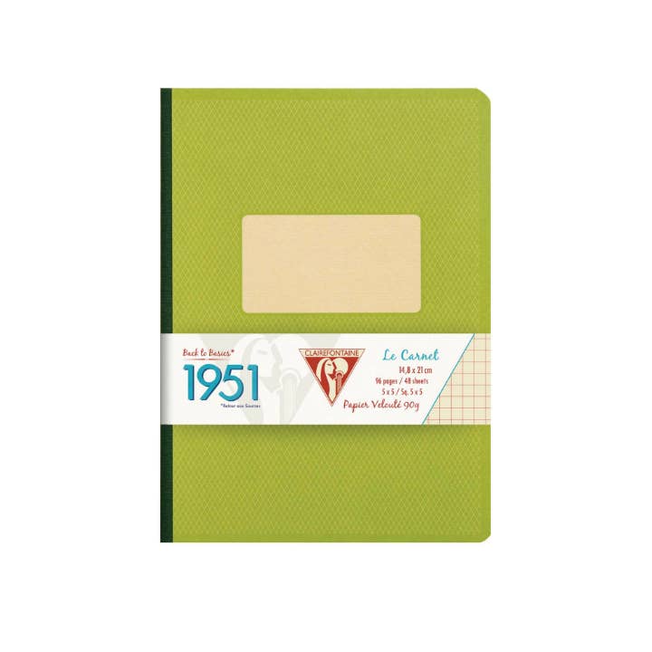 Clairefontaine 1951 Clothbound Notebook (A5): Green