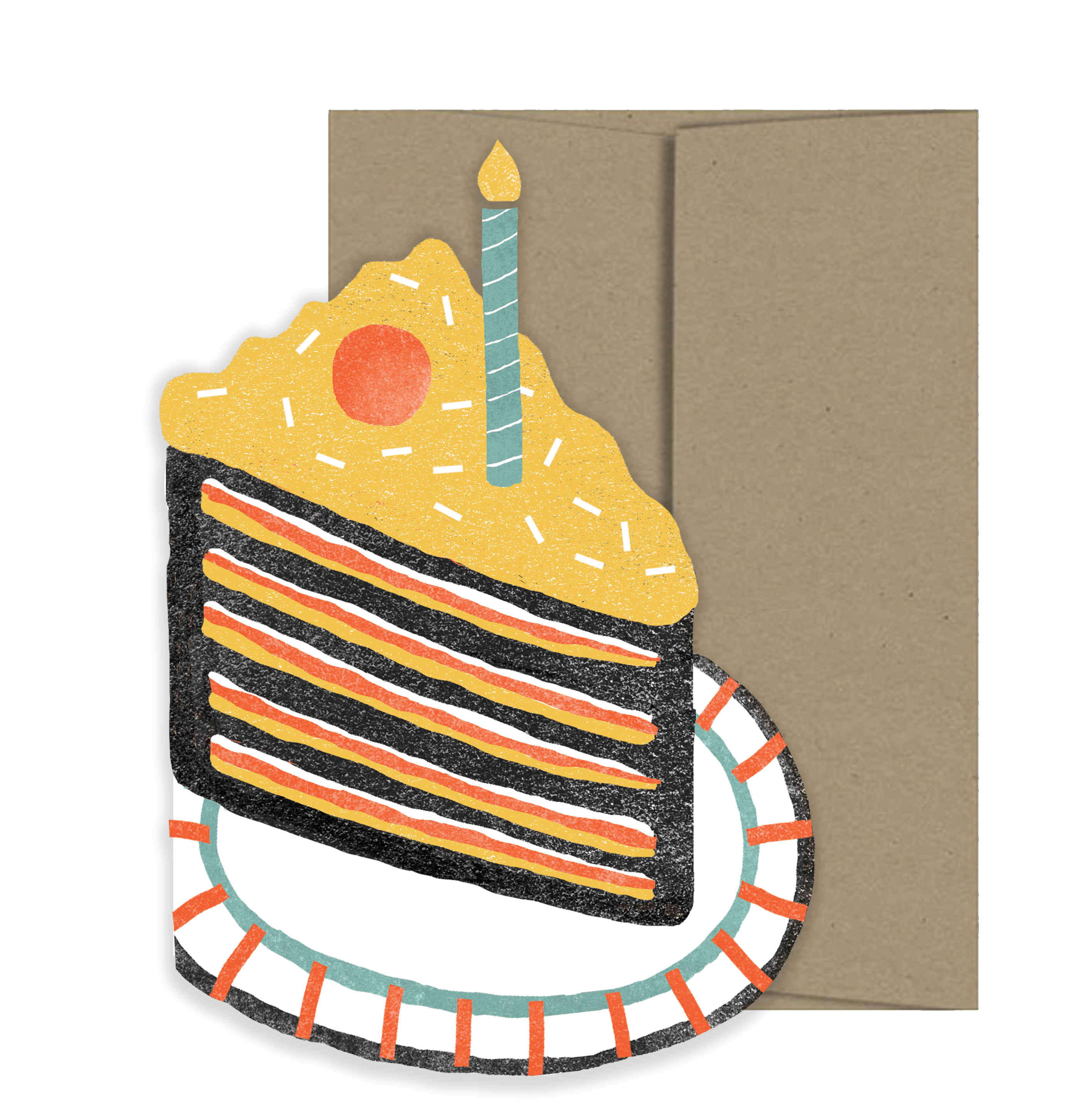 Piece of Cake - Die Cut Birthday Card – Isatopia