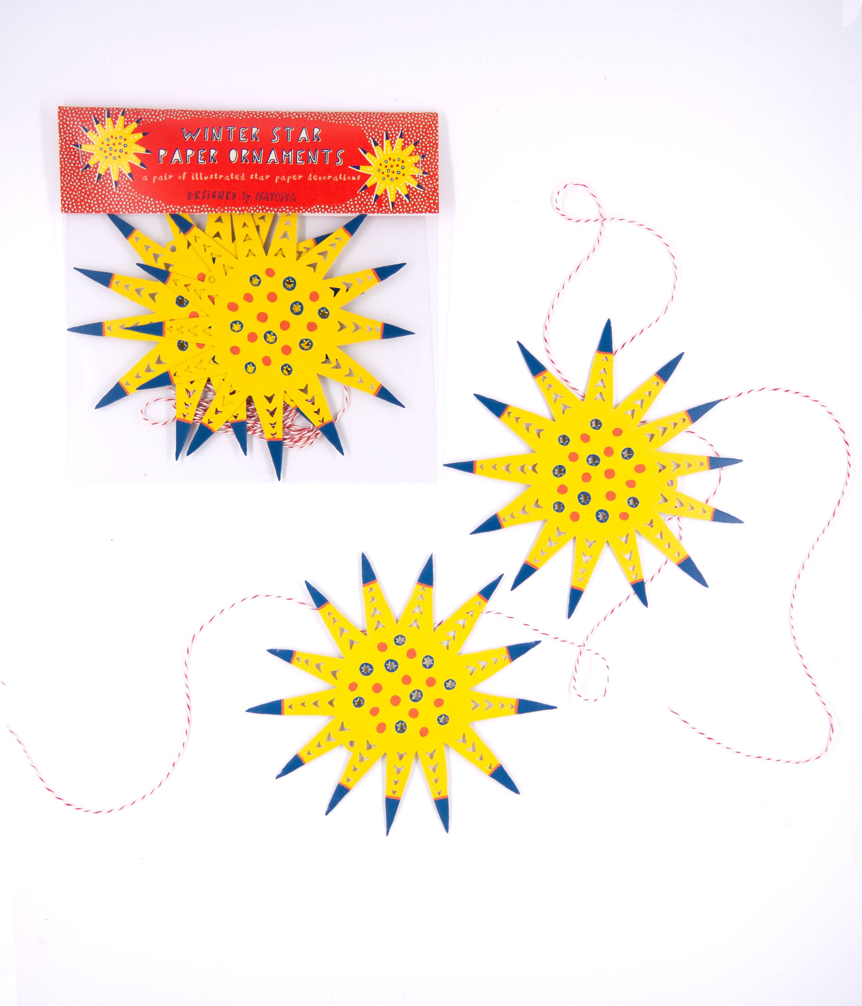 Pair of Paper Star Ornaments – Isatopia