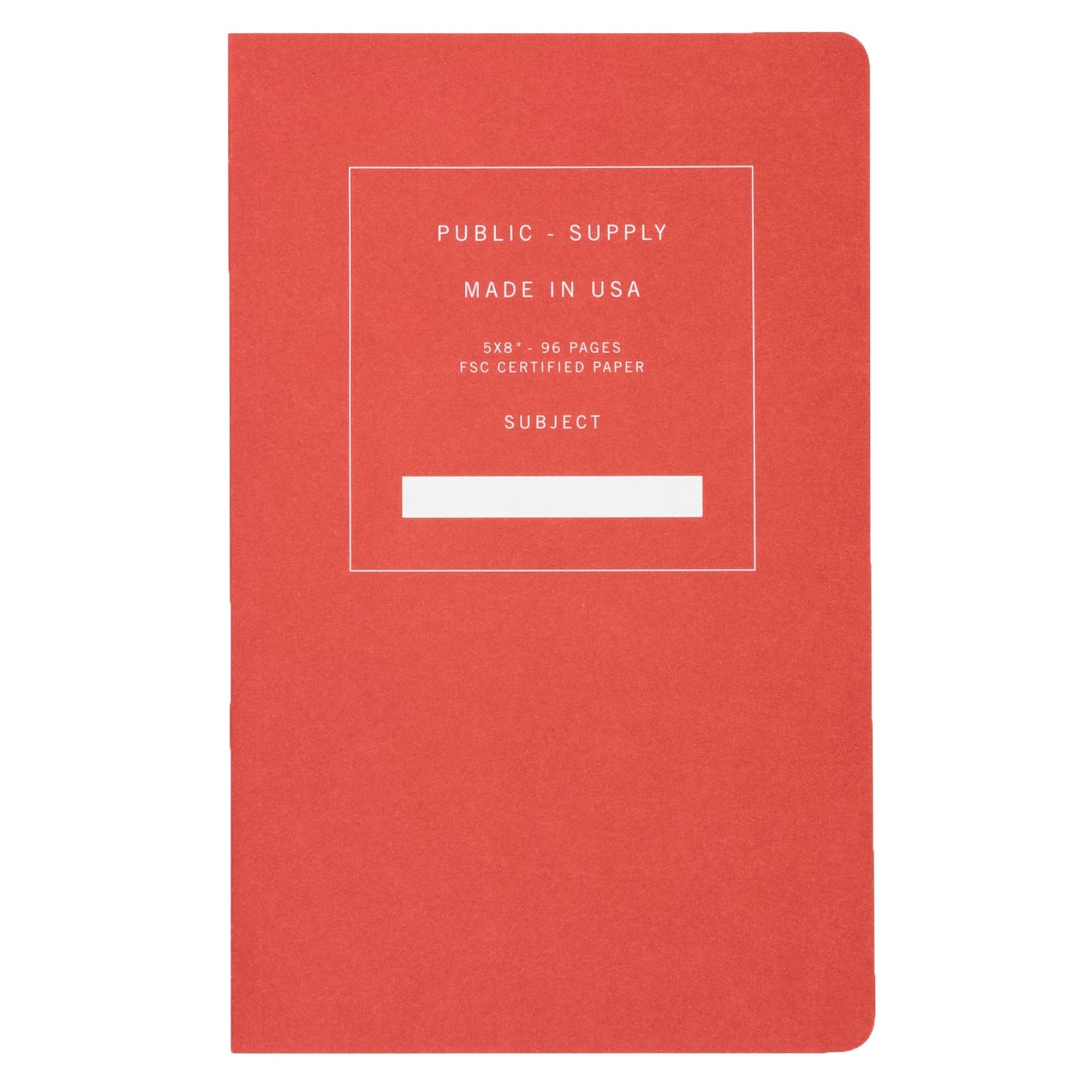 Public-Supply Soft Cover Notebook in Red Public-Supply Soft Cover Notebook in Red