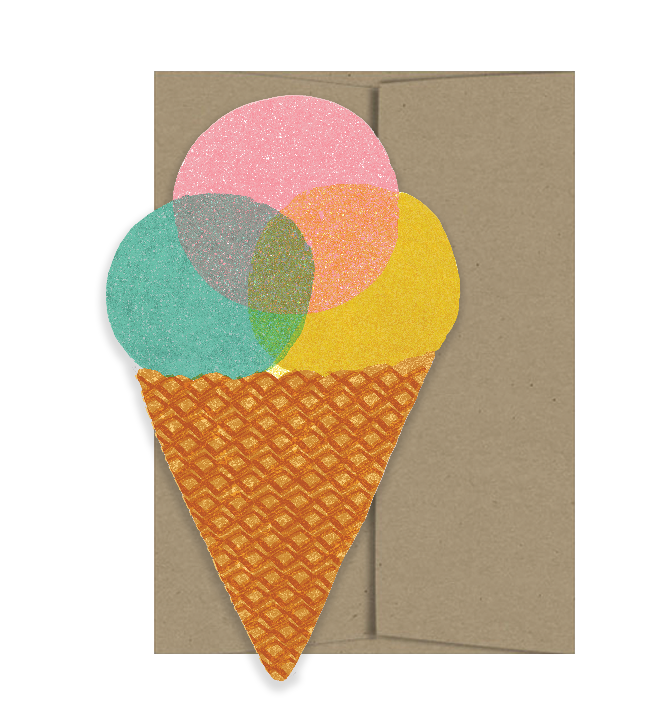 Ice Cream Die Cut Card - Seaside Collection