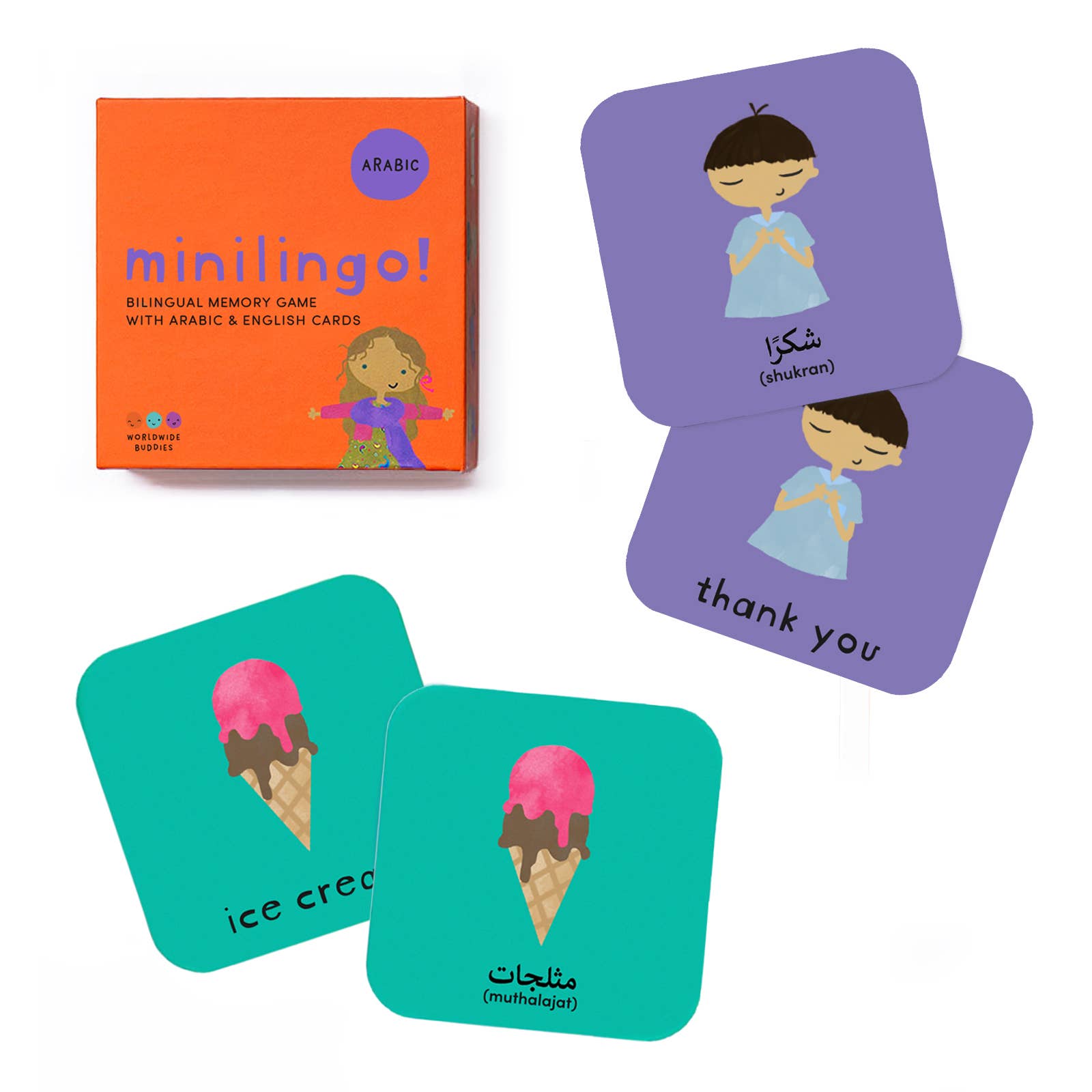 Minilingo Arabic/English Bilingual Flashcards for Kids