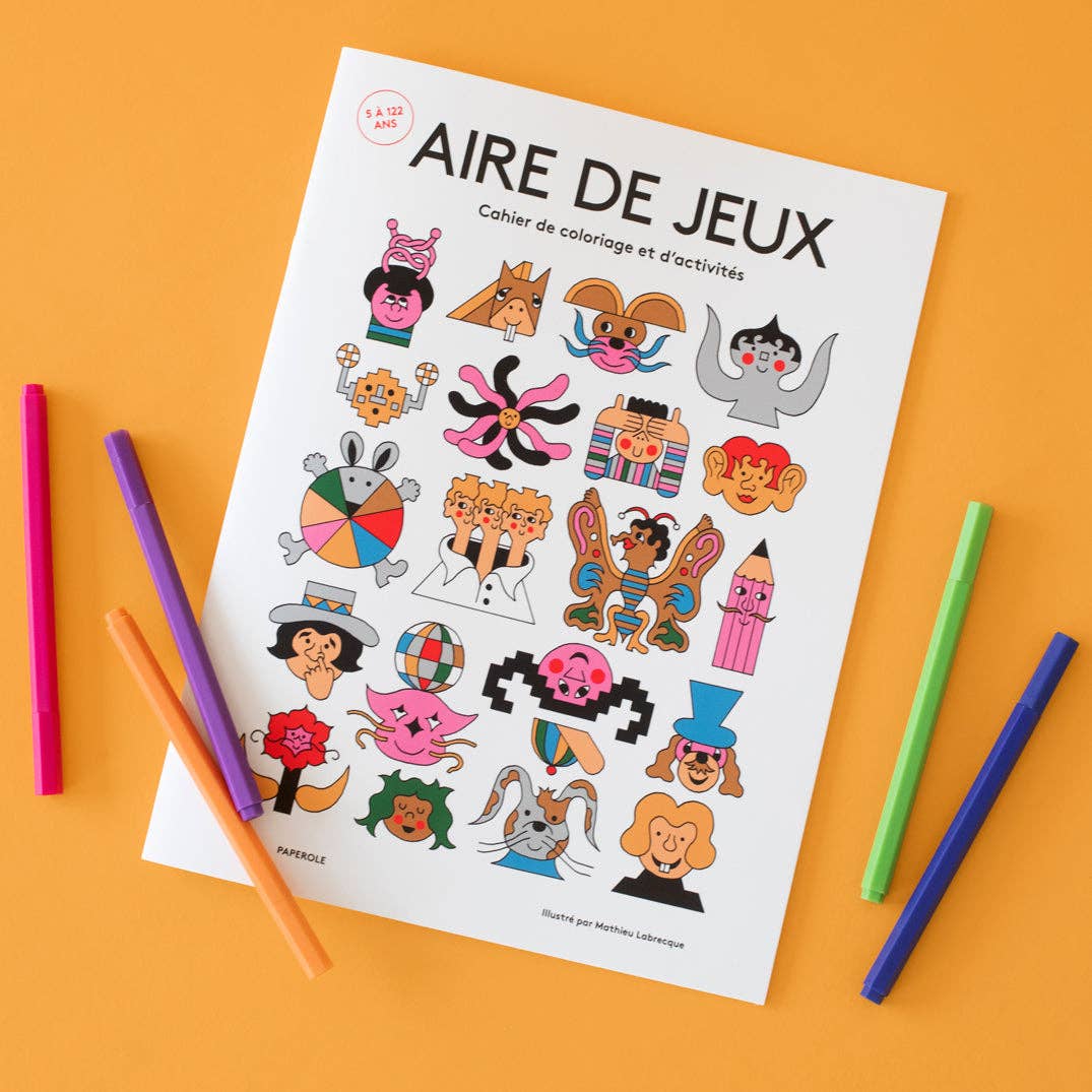 AIRE DE JEUX French Coloring and Activity book — Paperole