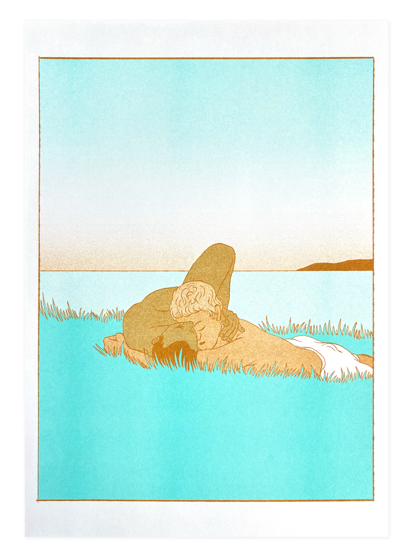 On greener grass (blue version - A4) - Joseph Kai