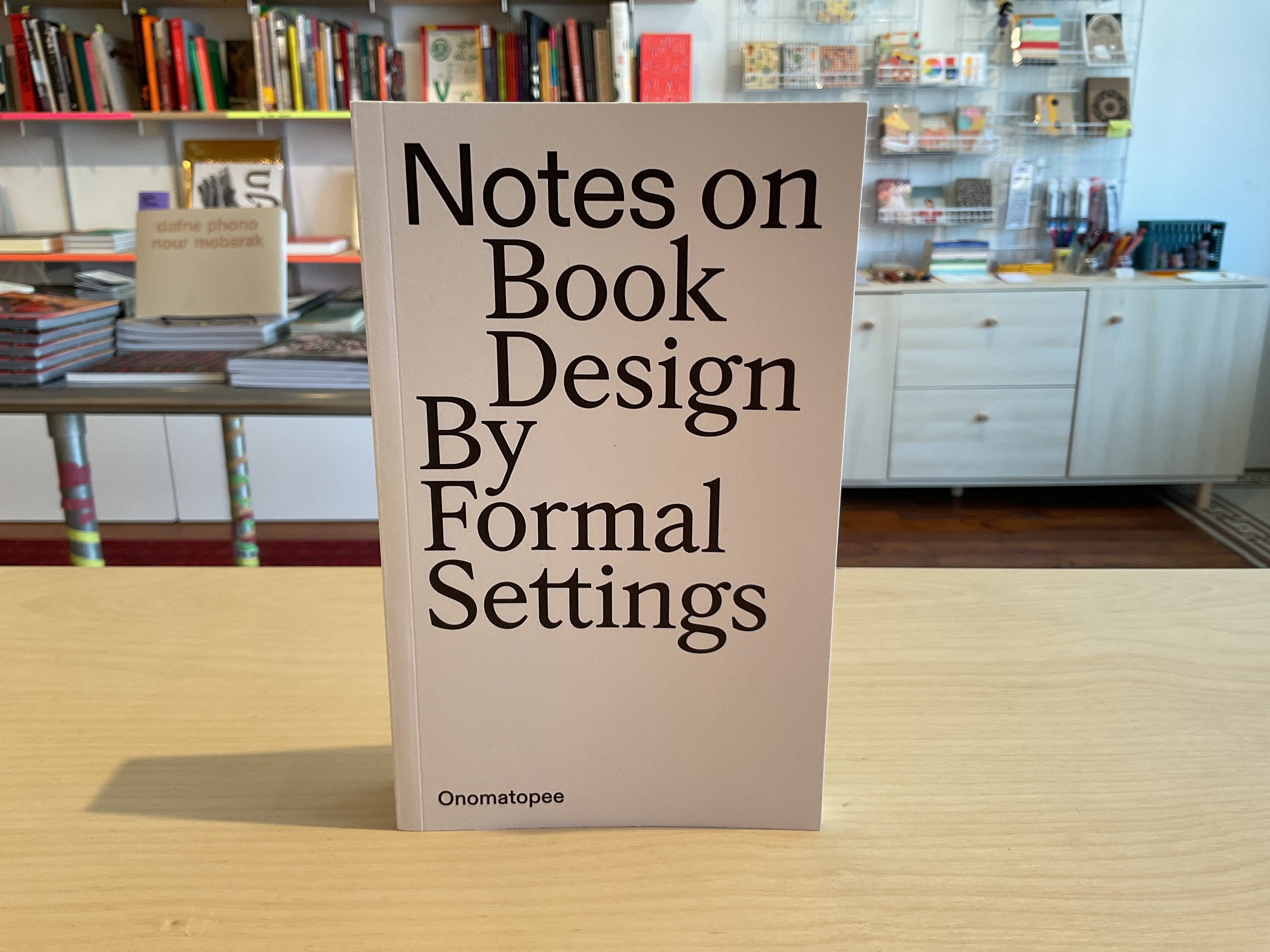 Notes on Book Design By Formal Settings