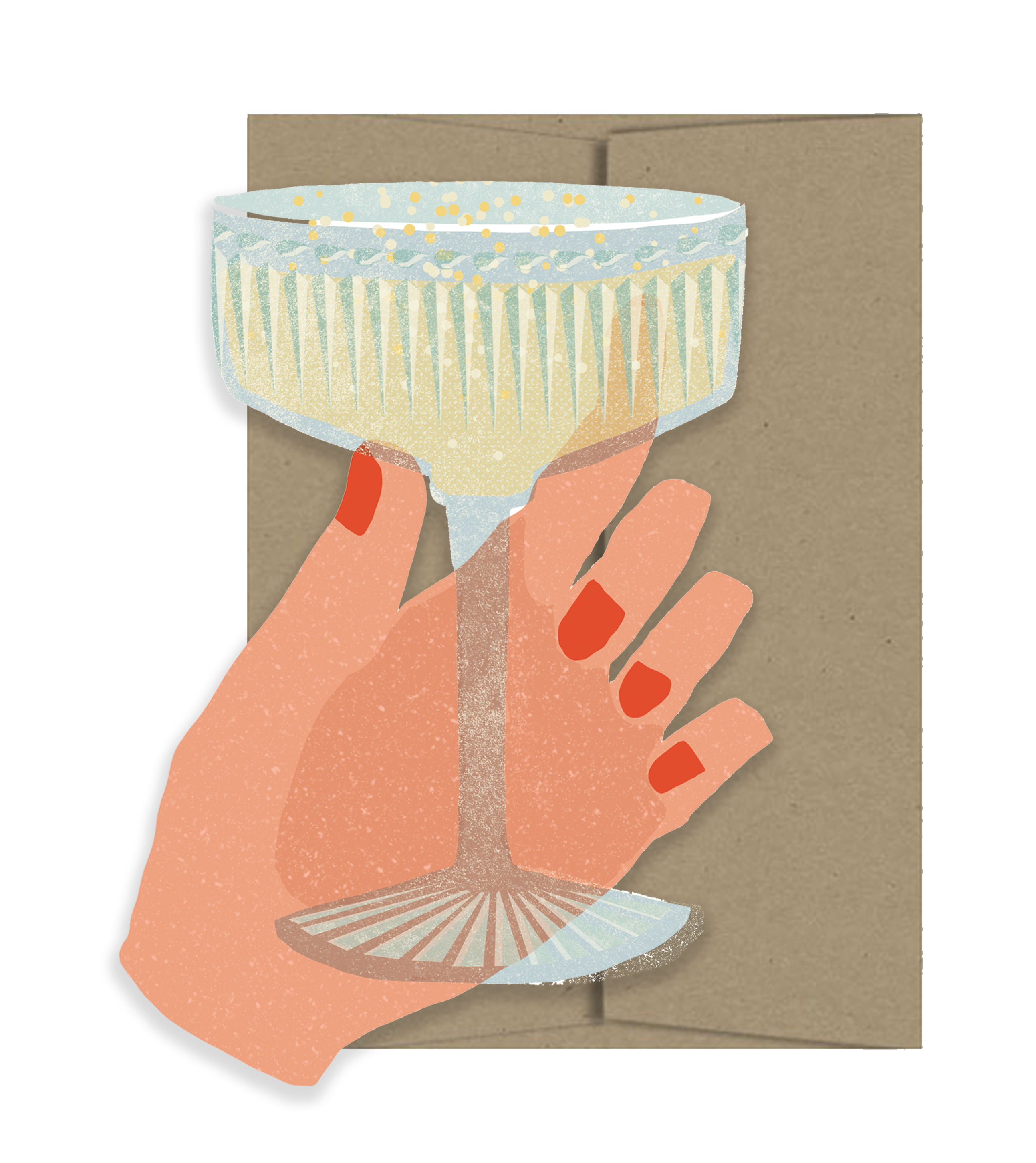 Champagne Coupe - Die Cut Card – Isatopia