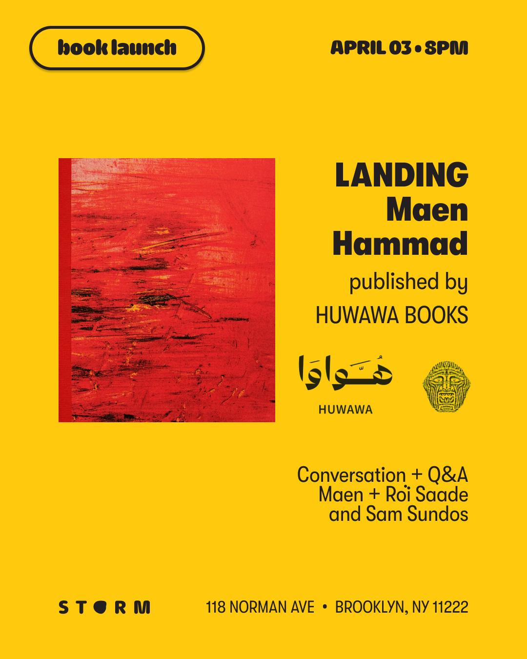 APR 3 • BOOK LAUNCH – Landing by Maen Hammad