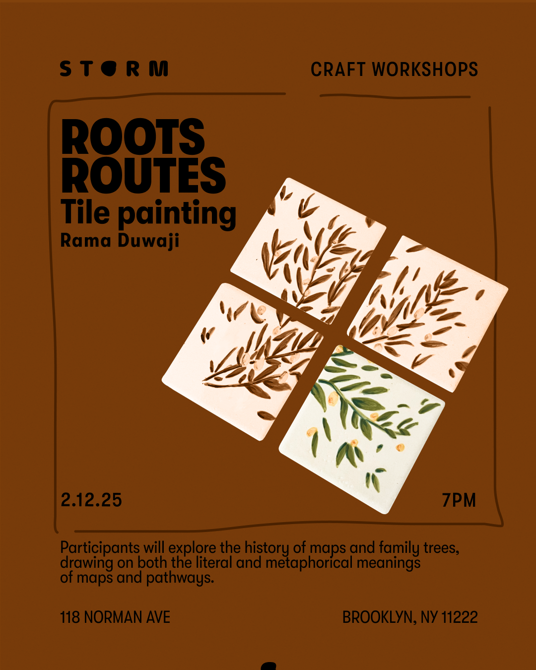 FEB 12 • Roots, routes – Tile painting with Rama Duwaji