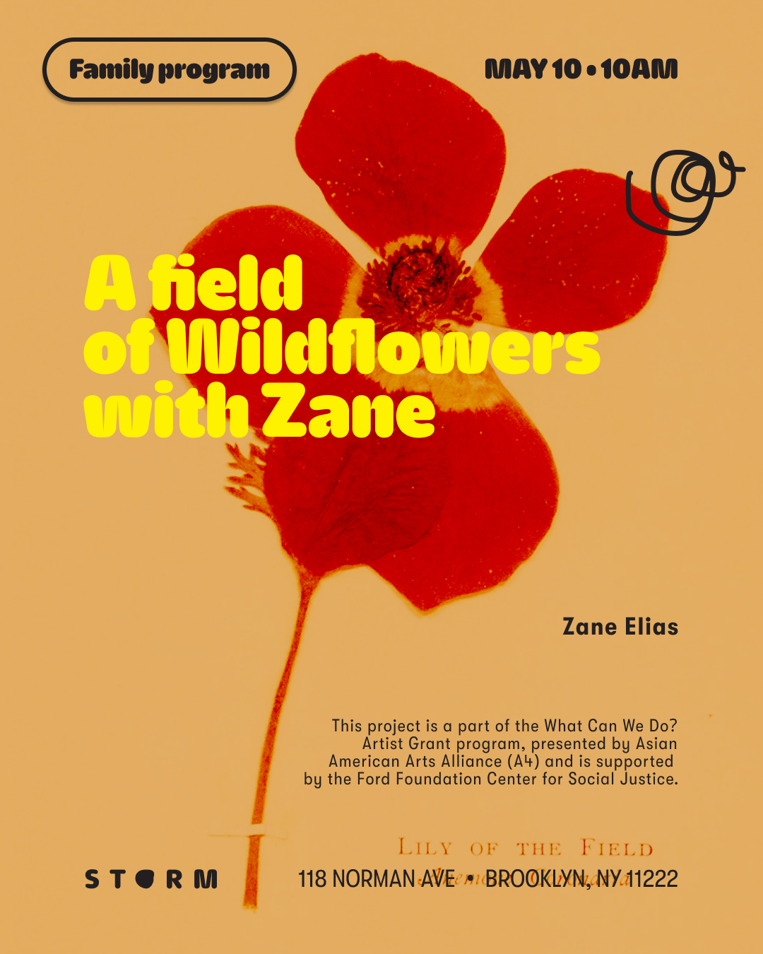 MAY 10 • FAMILY PROGRAM • A Field of Wildflowers with Zane