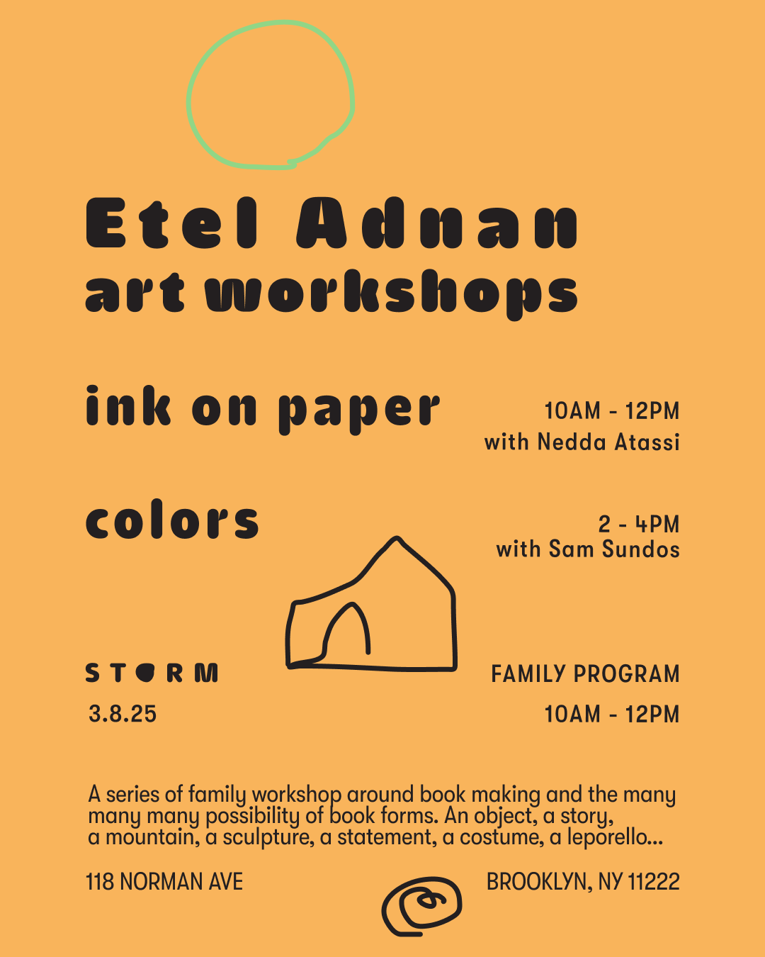 Mar 8 • Etel Adnan, family workshops