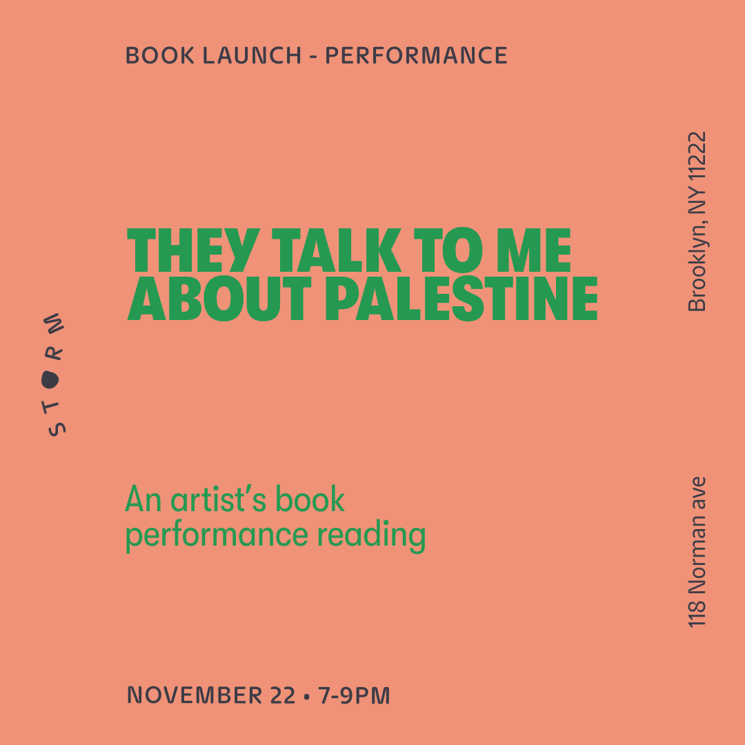 Nov 22 • They talk to me about Palestine: an artist’s book performance reading