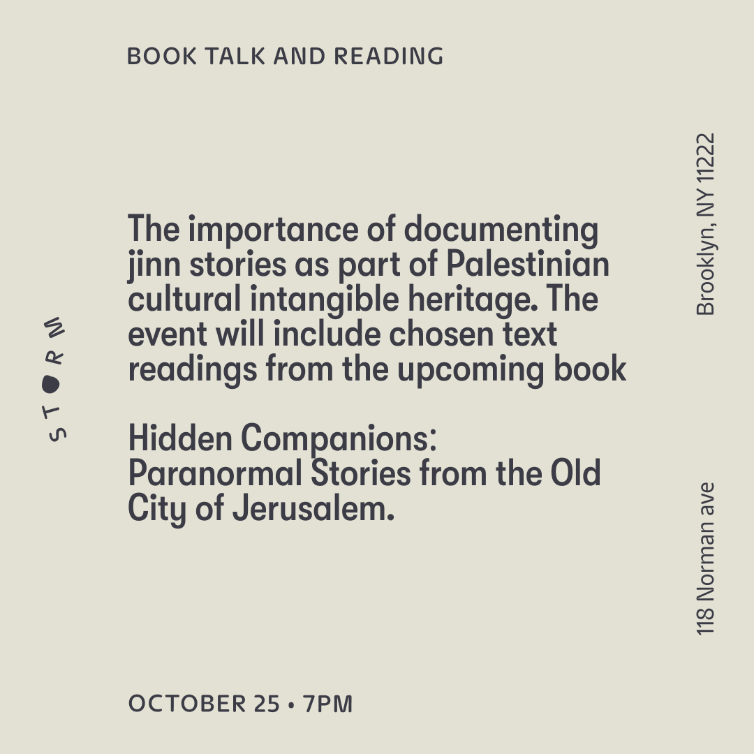 Oct 25 • Book talk + readings : Hidden Companions – Jenna Hamed and Ahmad Nabil