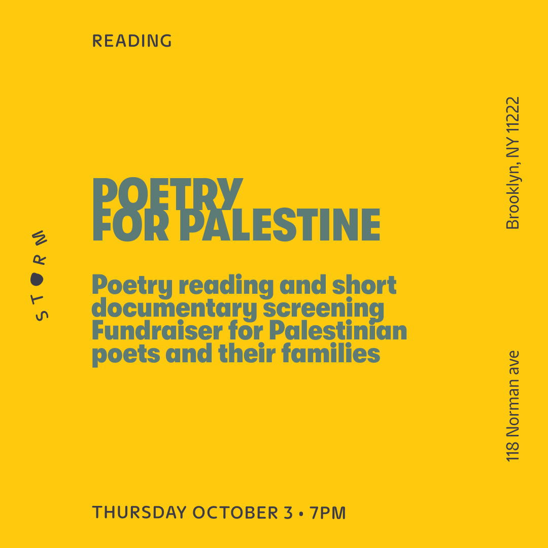 Oct 3 • Poets for Palestine – reading