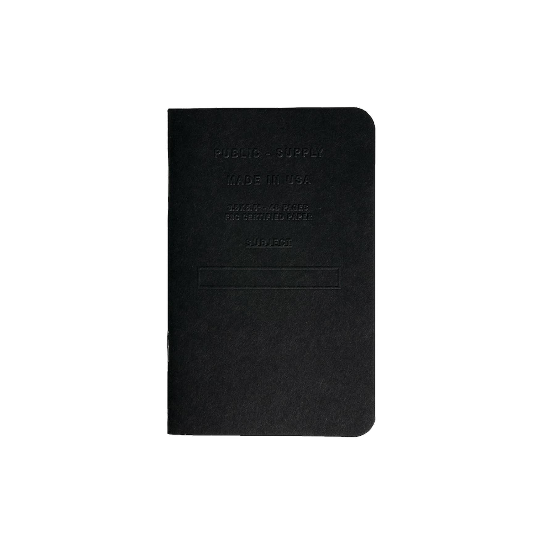 3.5x5.5" Embossed Pocket Notebook - Black