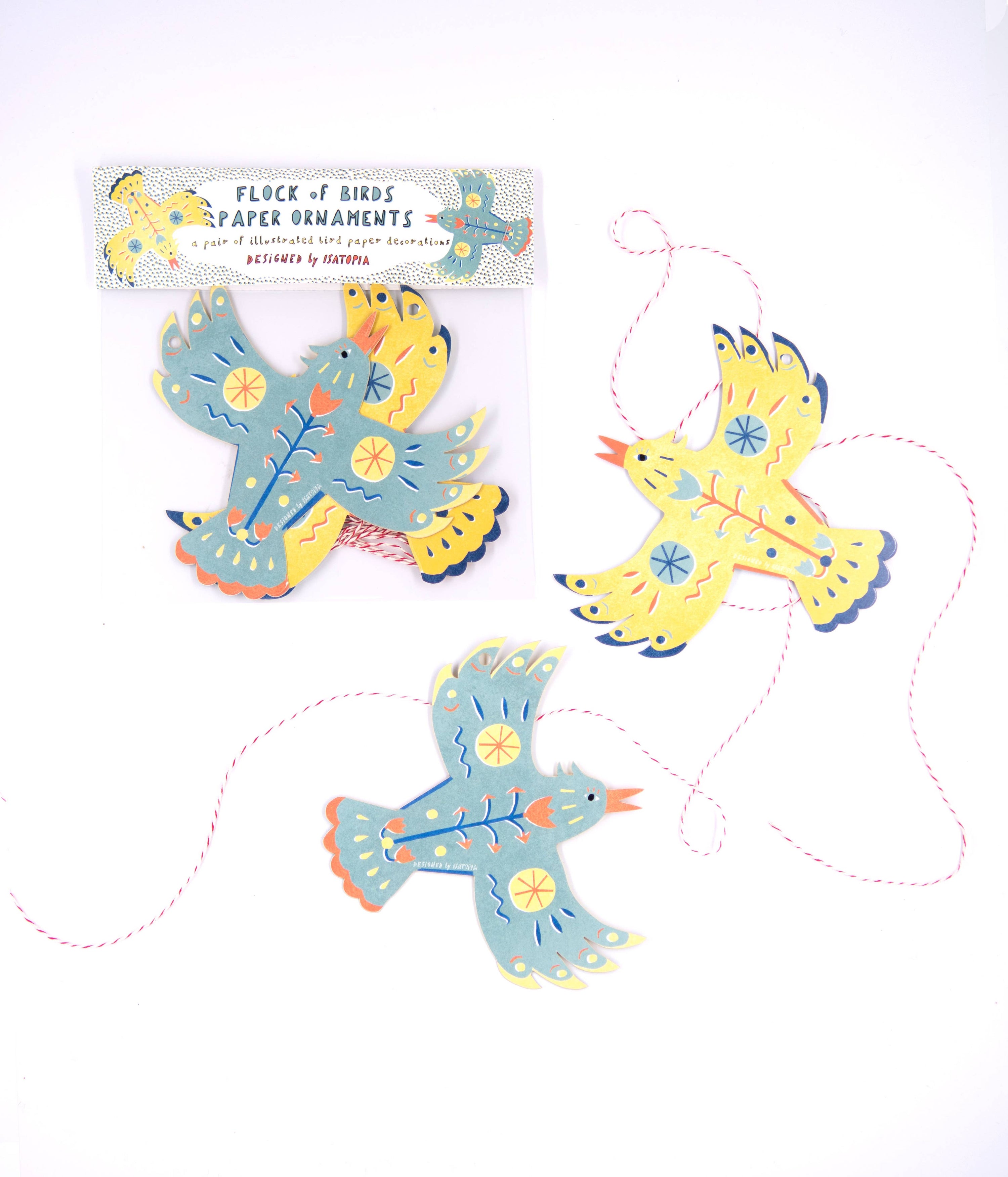 Flock of Birds Paper Ornaments, Spring Time  – Isatopia