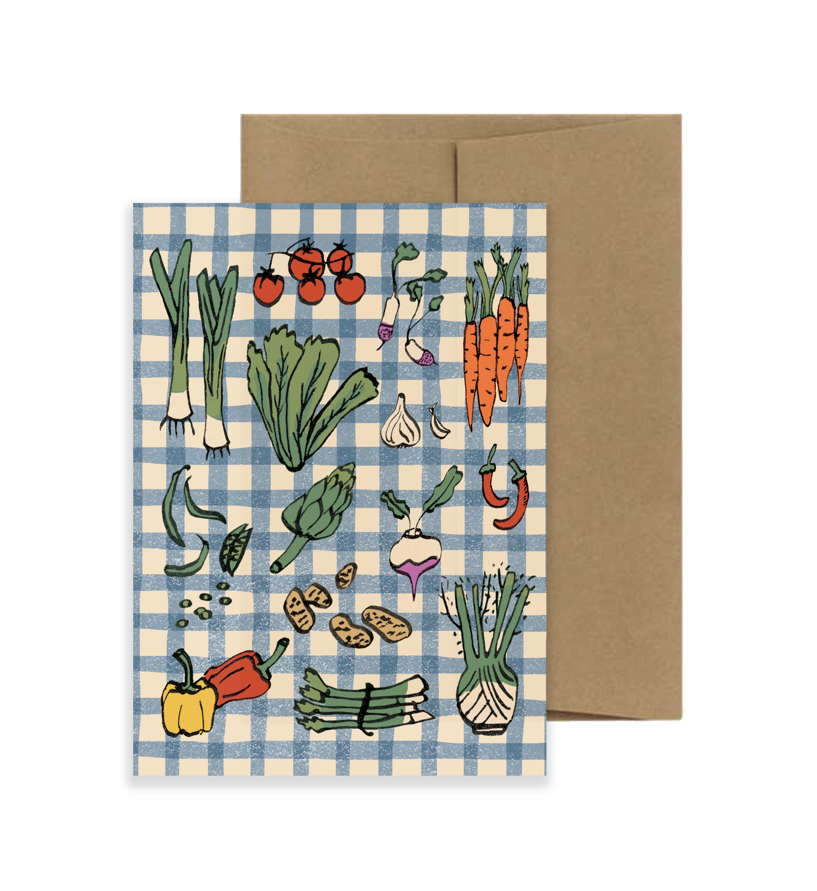 Legumes/Veggie Gingham - A6 Card – Isatopia